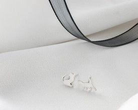 Beautiful cat silhouette earrings in sterling silver.