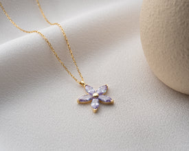 Elegant silver flower necklace, a romantic and timeless botanical jewelry gift.