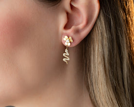 Victorian goth fashion with vintage gold snake hoops