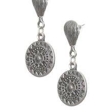 Elegant Antique Silver-Plated Bohemian Ethnic Stud Earrings for Women