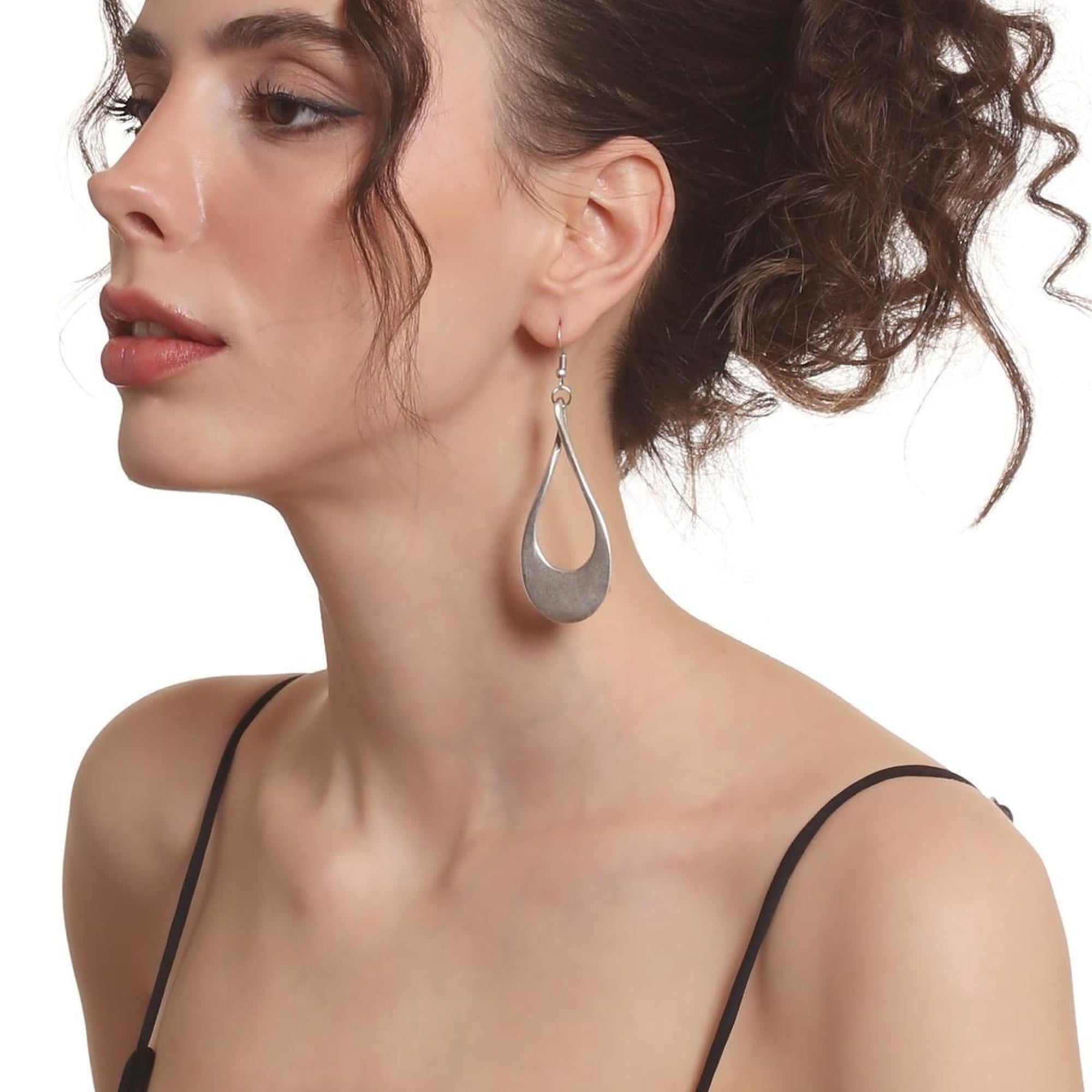 Elegant Antique Silver-Plated Dangling Drop Earrings for Women