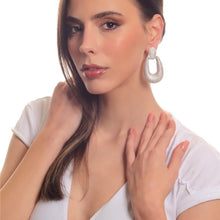 Elegant Antique Silver-Plated Studded Drop Earrings with Unique Print Design