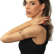 Elegant Handcrafted Copper Upper Arm Cuff with Dual Row Turquoise Stones