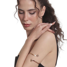 Elegant Handcrafted Copper Upper Arm Cuff with Twisted Floral Design, Adjustable