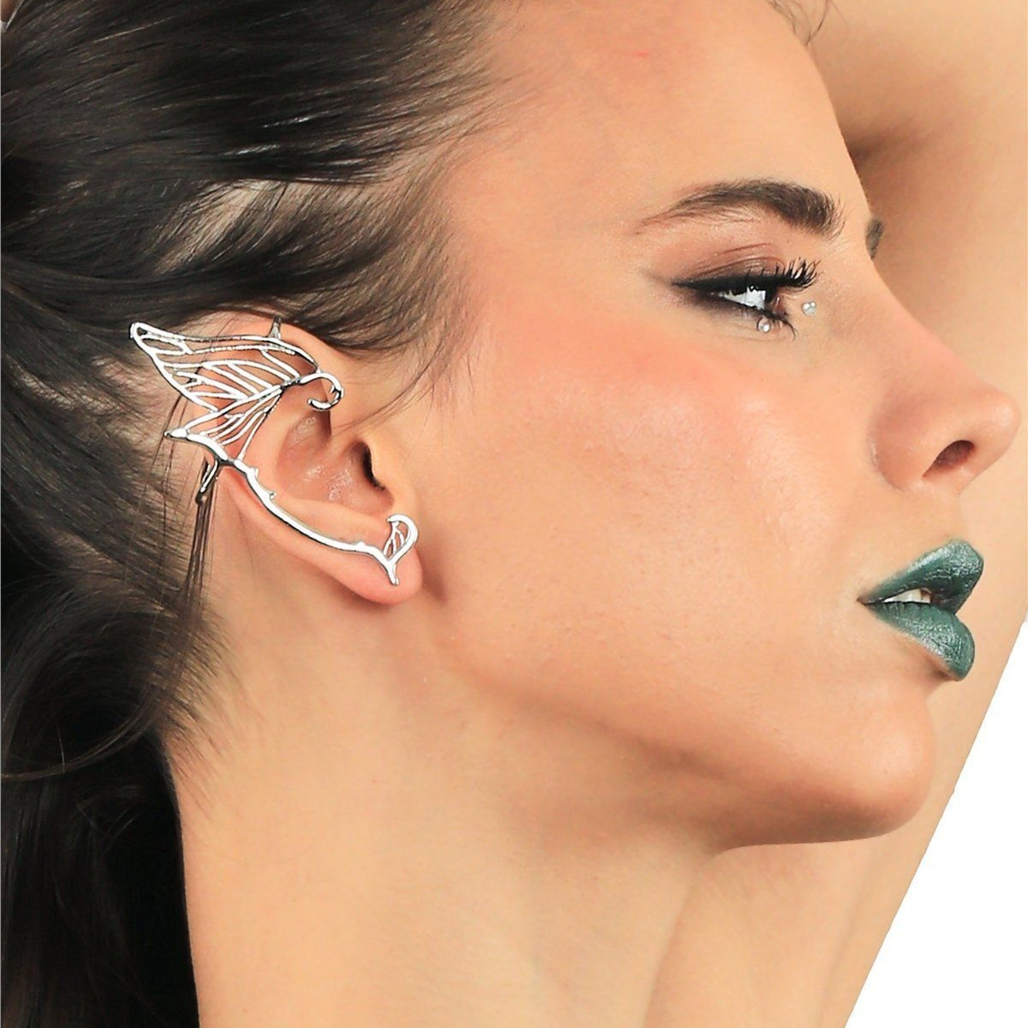 Elegant Silver-Plated Stud Elf Ear Earrings for Women