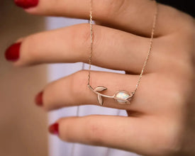 Handmade tulip necklace in sterling silver, perfect for women