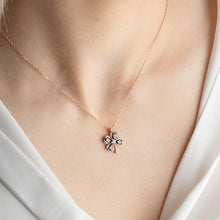 “Mystic Topaz Luck” Four-Leaf Clover Necklace – 925 Sterling Silver