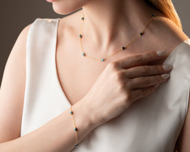 Zoomed-in image of geometric hematite beads