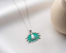 A delicate floral-shaped stained glass necklace, perfect for meaningful gifts and keepsakes.