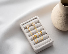 Unboxing sacred jewelry: gold lotus earrings in lotus-embossed gift box