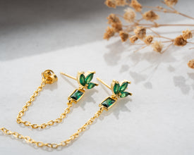 Eco-luxe packaging: earrings in velvet pouch with intention card