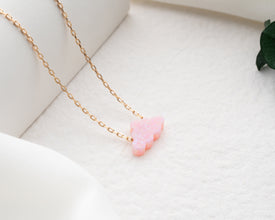 Lightweight and dainty pink opal jewelry, an elegant gift for women.