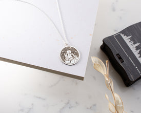 Elegant and timeless sterling silver literary pendant featuring The Little Prince.