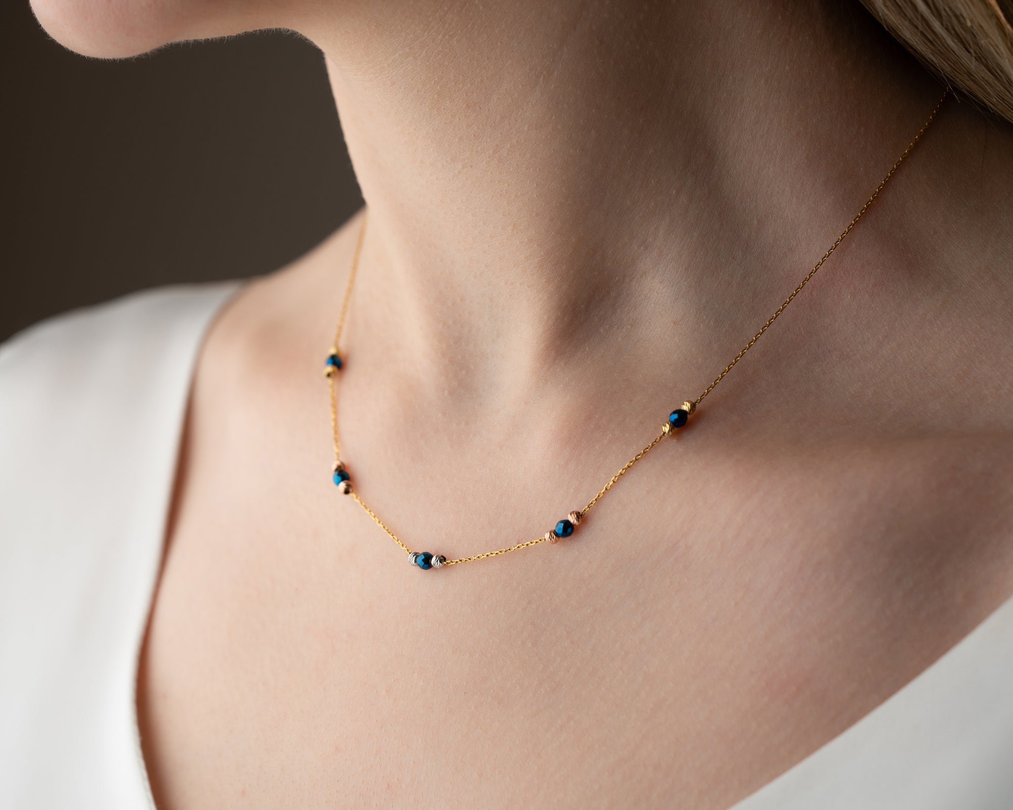 Minimalist Hematite Bar Necklace – Handmade Geometric Beaded Jewelry in Sterling Silver, Grounding Stone Necklace for Women