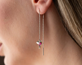 Romantic outfit paired with flutter-style earrings