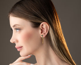 Close-up of hypoallergenic earring backs for sensitive ears