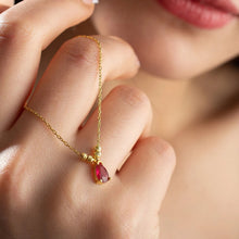 Red Gemstone Necklace - Red Birthstone Beauty