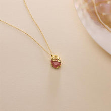 “Inspiration Fairy” Gold-Plated 925 Sterling Silver Pink Stone Necklace