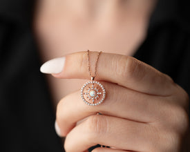 A delicate celestial sun pendant necklace, handcrafted for women who love nature-inspired jewelry.