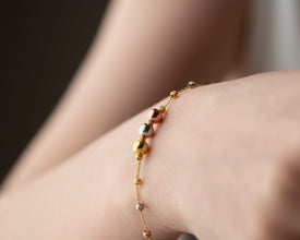 Luxury bracelet in suede gift pouch with care card