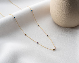 Hypoallergenic hematite beaded necklace for sensitive skin