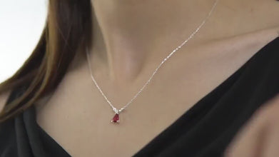 Red Gemstone Necklace - Red Birthstone Beauty