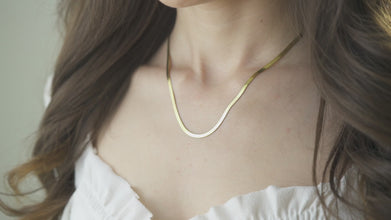 Gold Snake Chain Necklace - Elegant Gold Jewelry Piece