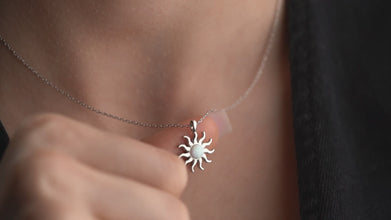 Moonstone Opal Silver Sun Necklaces For Women ¥ Gold Sun Opal Necklace