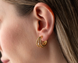 Curated signature stack featuring these hoops as the foundation piece