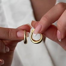 Simple Gold-Plated Silver Hoop Earrings