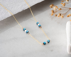 Minimalist Hematite Bar Necklace, Sterling Silver Geometric Beaded Jewelry, Handmade Gift for Women, Crystal Jewelry Layering Piece