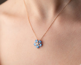Flower necklace with ocean wave background for mood