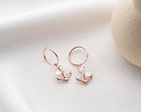Anchor hoop earrings