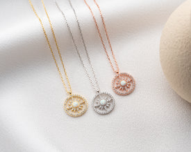Astrology-inspired celestial sun necklace, a beautiful and symbolic jewelry piece.