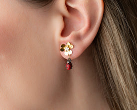 Delicate ladybug charm earrings for women and girls