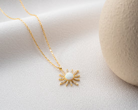Celestial necklace displayed as a thoughtful astrology gift for zodiac enthusiasts.