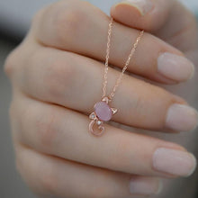 Moonstone Cat Pendant Necklace ¥ Cat Pendant Silver ¥ Cat Mom Gifts - Trending Silver Gifts