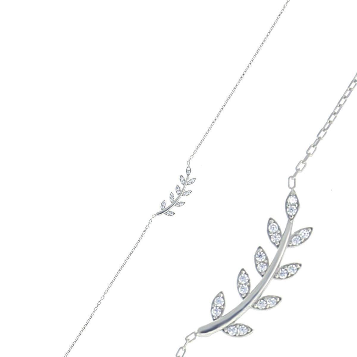 Ivy Diamond Silver Bracelet • Diamond Ivy Leaf Dianty Silver Bracelet - Trending Silver Gifts