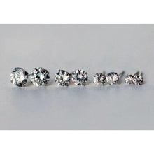 4 Pairs Solitaire Stud Earrings ¥ Solitaire Diamond Stud Earrings - Trending Silver Gifts