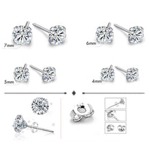 4 Pairs Solitaire Stud Earrings ¥ Solitaire Diamond Stud Earrings - Trending Silver Gifts
