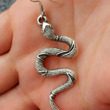 Snake Drop Earrings ¥ Snake Earrings Silver ¥ Snakeskin Earrings - Trending Silver Gifts