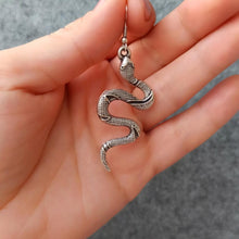 Snake Drop Earrings ¥ Snake Earrings Silver ¥ Snakeskin Earrings - Trending Silver Gifts