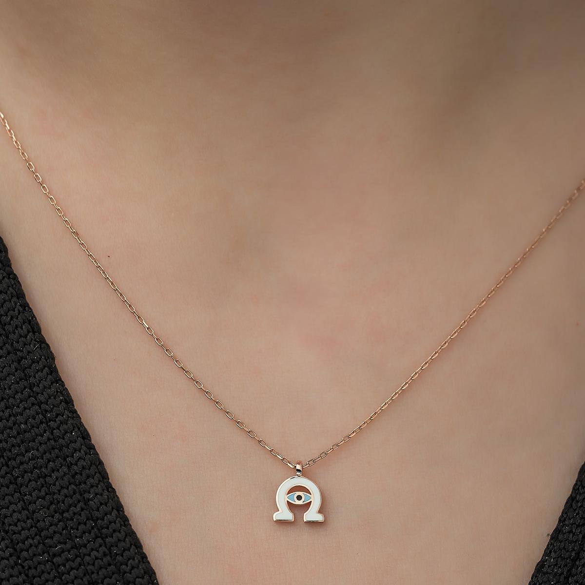 Horseshoe Diamond Necklace • Evil Eye Necklace • Eye Of Horus Necklace - Trending Silver Gifts