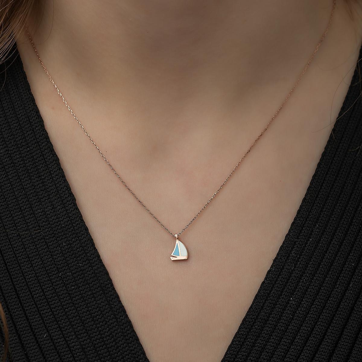 Sailboat Necklace ¥ Tiny Sailboat Necklace ¥ Gift For Girlfriend - Trending Silver Gifts