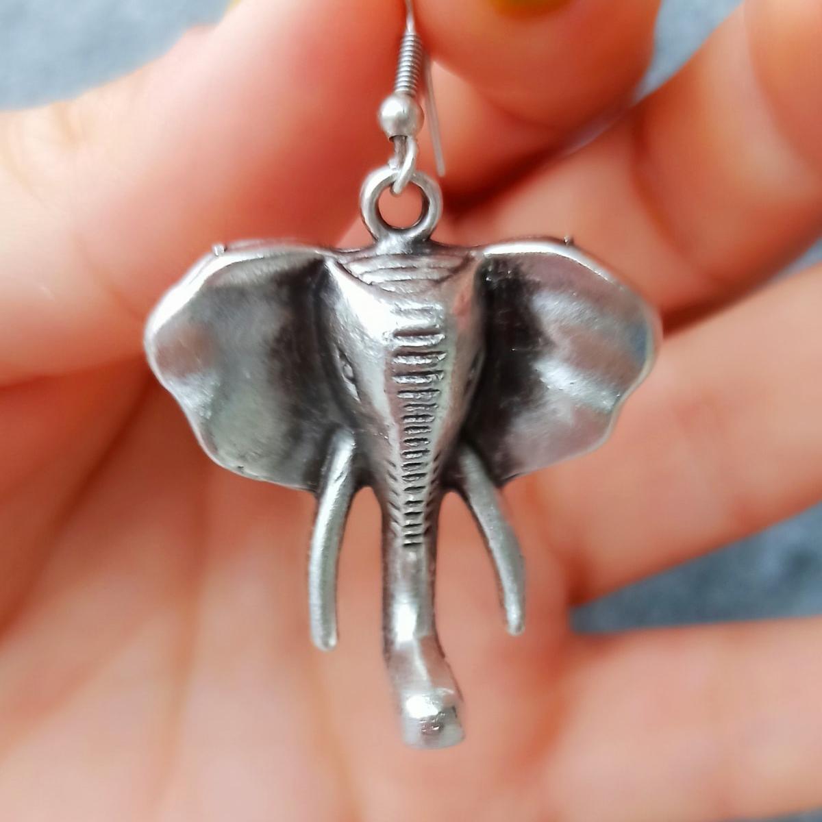 Elephant Hoop Earrings • Sterling Silver Gothic Earrings, Gift For Her - Trending Silver Gifts