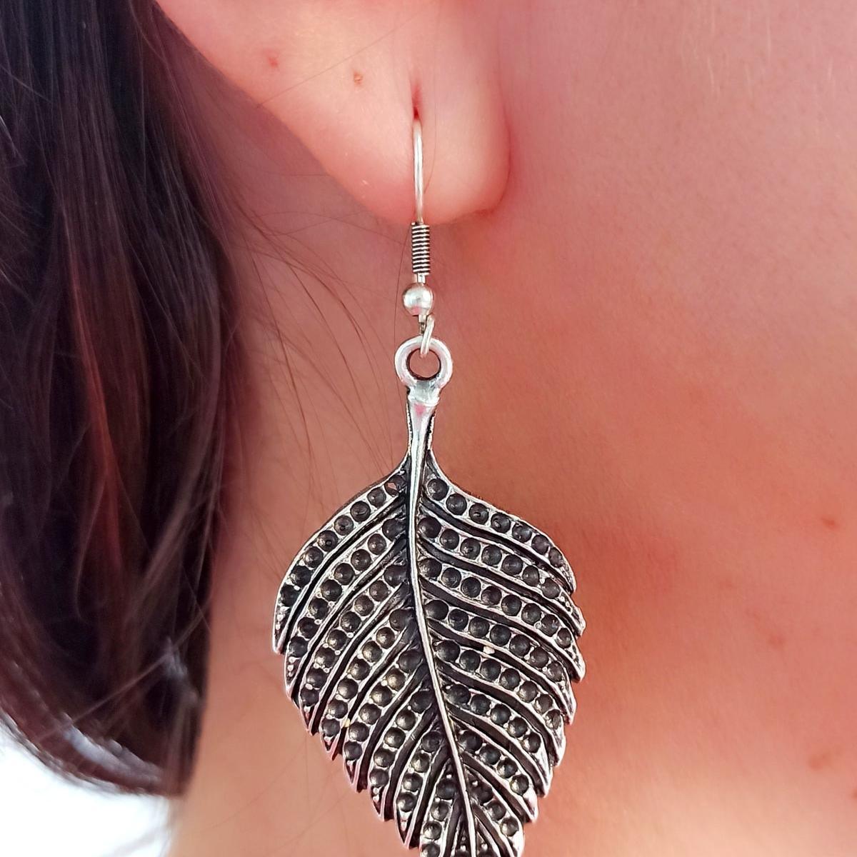 Leaf Drop Earrings • Leaf Dangle Earrings • Leaf Shaped Earrings - Trending Silver Gifts