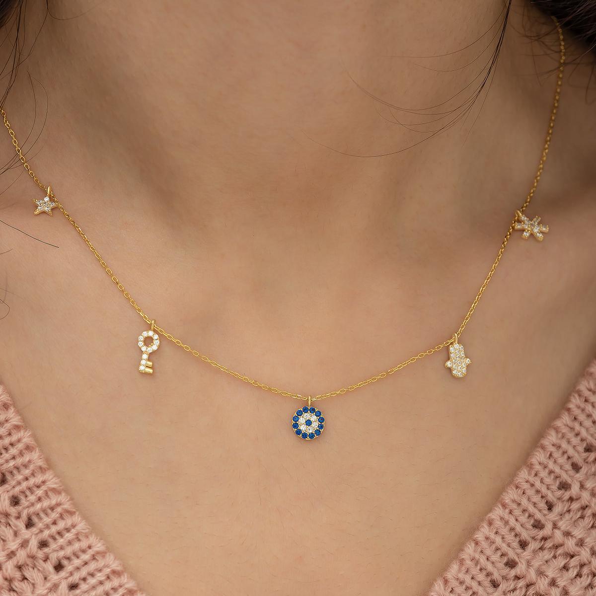 Luck Necklace Gold • Good Luck Necklace • 7 Rings Of Luck Necklace - Trending Silver Gifts