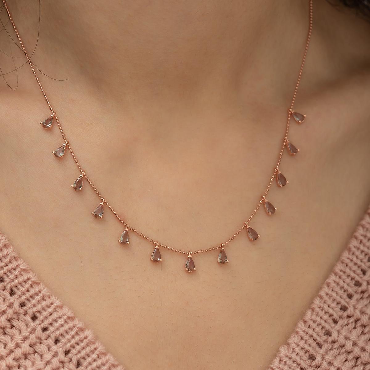 Satellite Chain Teardrop Zultanite Necklace• Tiny Teardrop Birthstone - Trending Silver Gifts