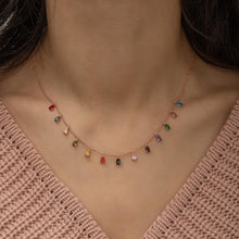 Satellite Chain Teardrop Birthstone Necklace¥ Tiny Teardrop Birthstone - Trending Silver Gifts