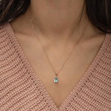 Aquamarine Teardrop Necklace ¥ Aquamarine Birthstone Necklace Silver - Trending Silver Gifts